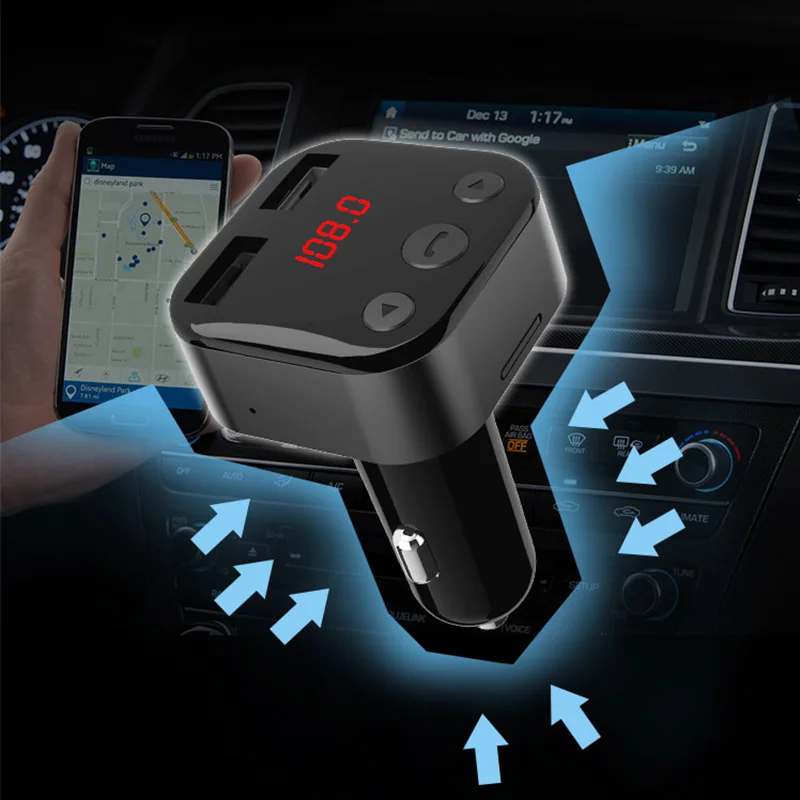 Accept Custom Car Kit Handsfree Wireless FM Transmitter MP3 Player USB Charger Car Accessories Car Stereo Radio Music Player