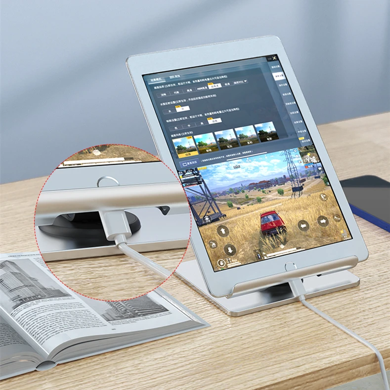 High Quality Adjustable Tablet PC Stands Holder Desktop Aluminum Tablet Dock Cradle Compatible with iPad