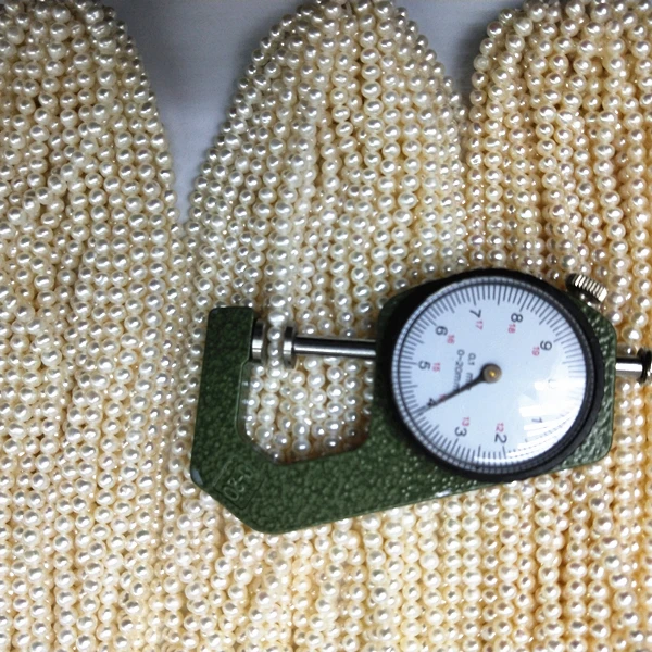 Round Freshwater Natural Pearl Size 3.5-4mm Grade AA Near Round Freshwater Pearl Strand