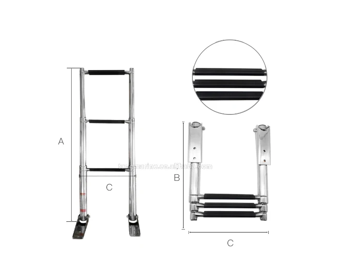 Alastin Marine Hardware 316/304 Stainless Steel High Quality Telescopic Boat Ladders