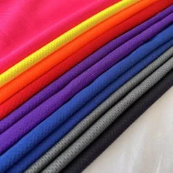 Wholesale High Quality Navy Blue 100% Polyester Mesh Bird Eye Fabric Fluorescent