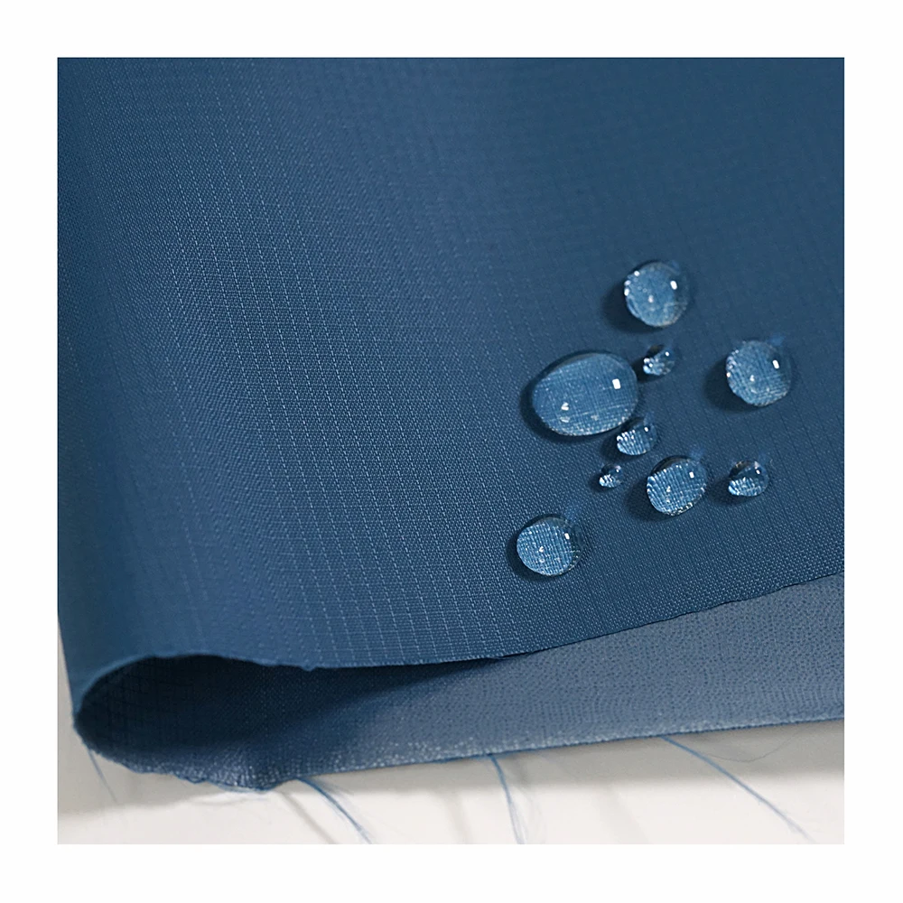 Waterproof Windproof lattice TPU outdoor jackets coat fabric 50D Twill lattice high stretch fabric bonded with transparent TPU