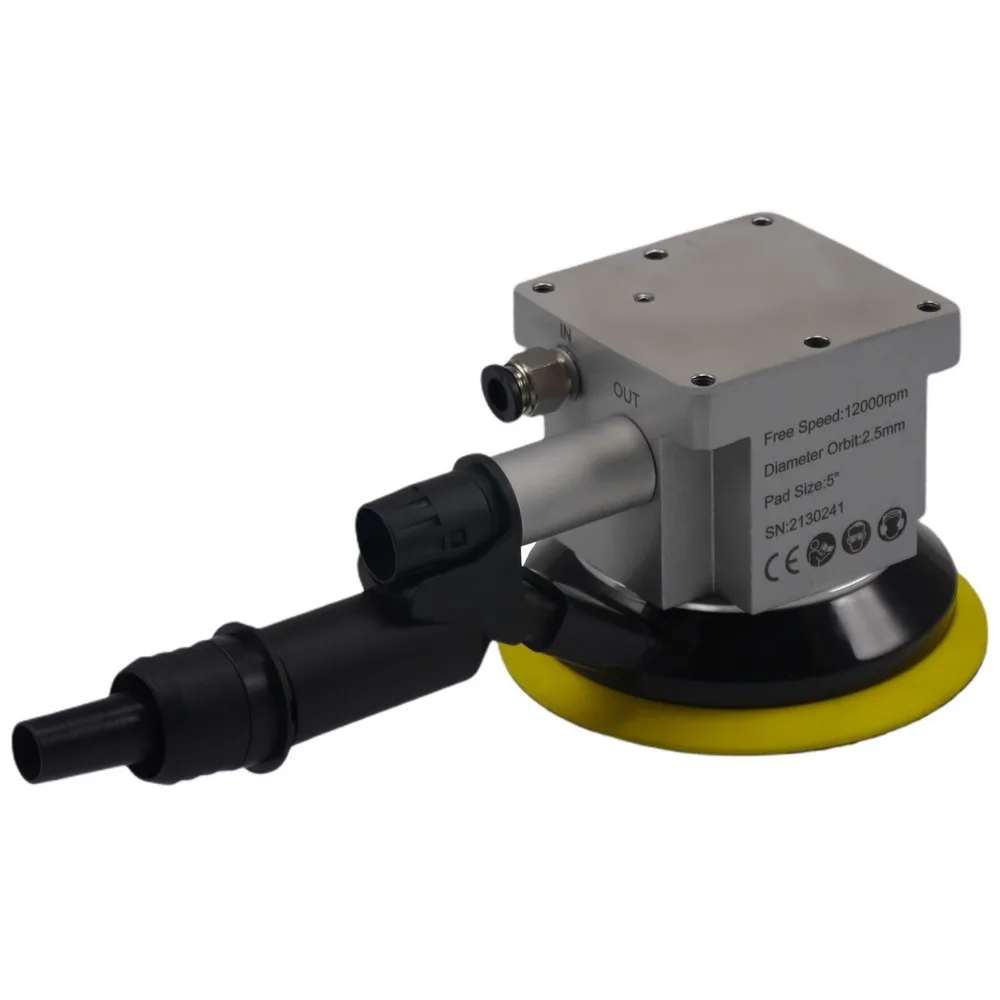 Made In Taiwan 5Inch Robotic Arm Central-Vacuum Air Pneumatic Random Orbital Sander 12000rpm With Fixed Platform