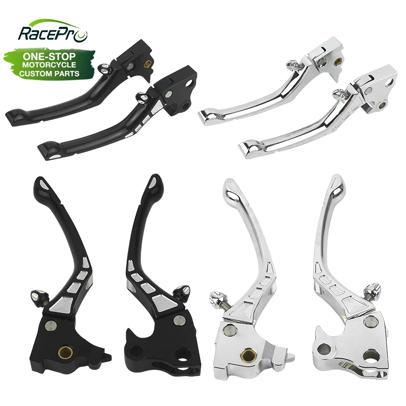 RACEPRO CNC Aluminum Motorcycle Clutch Lever Chrome Motorcycle Clutch Brake Lever Set For Harley XL883/XL1200/X48/ 2014-2021