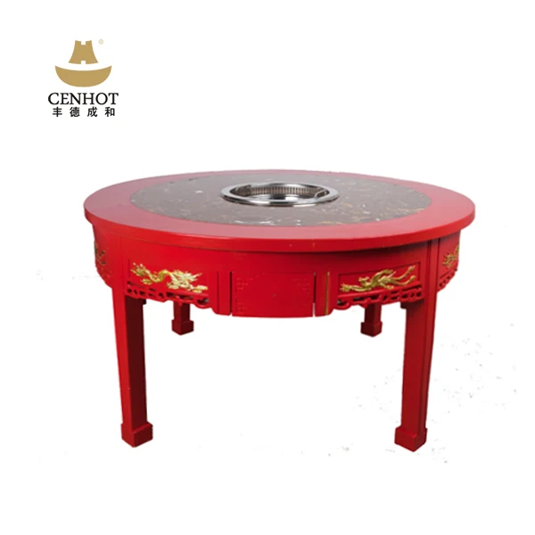 CENHOT стол с китайским драконом горячий горшок индукционная плита и корейский горячий горшок барбекю гриль столы