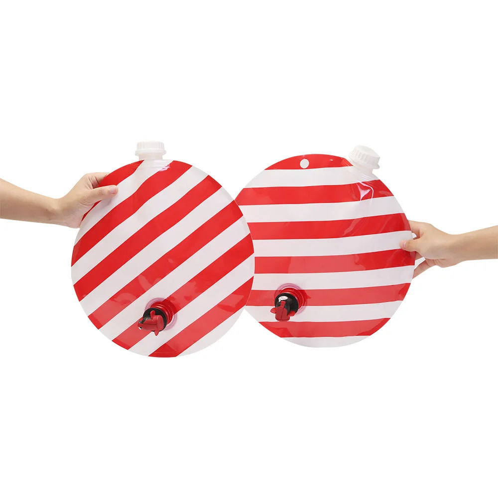 Logo Printing Round Shape Drink Beverage Juice Fruit Wine Liquid Spout Packaging Aluminum Foil Bags with Dispenser