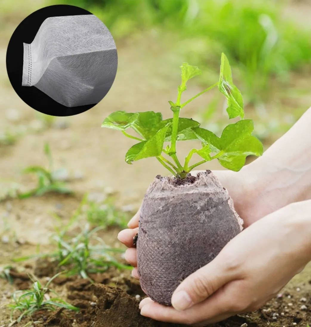Biodegradable Breathable High Survival Planting Tree Non woven Fabrics Seedling Bag Growing Plant Pot White Nursery Bag