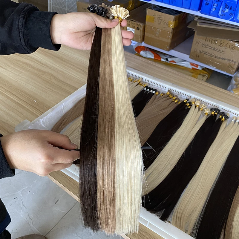 No Tangling Blonde Mini Itip Hair Extension Cambodian Pre Bonded u Tip Hair Manufacturer