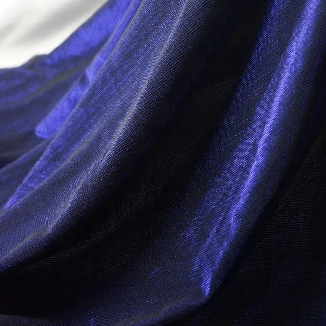 TS-E6004   EX-factory price of brilliant dark blue jersey metallic fabric for home decor