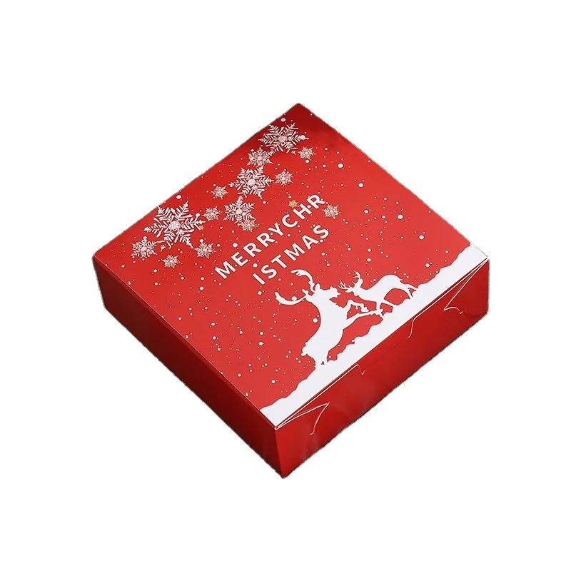 Foldable Customization New Multi Style Christmas Portable Apple Box Hard Paper Box For Candy Chocolate Christmas Eve Gift Box