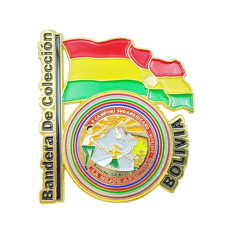 Soft Enamel Pins Factory Wholesale Cheap Flag Pin Souvenir Custom Enamel Metal Gold Flag Lapel Pin Badge