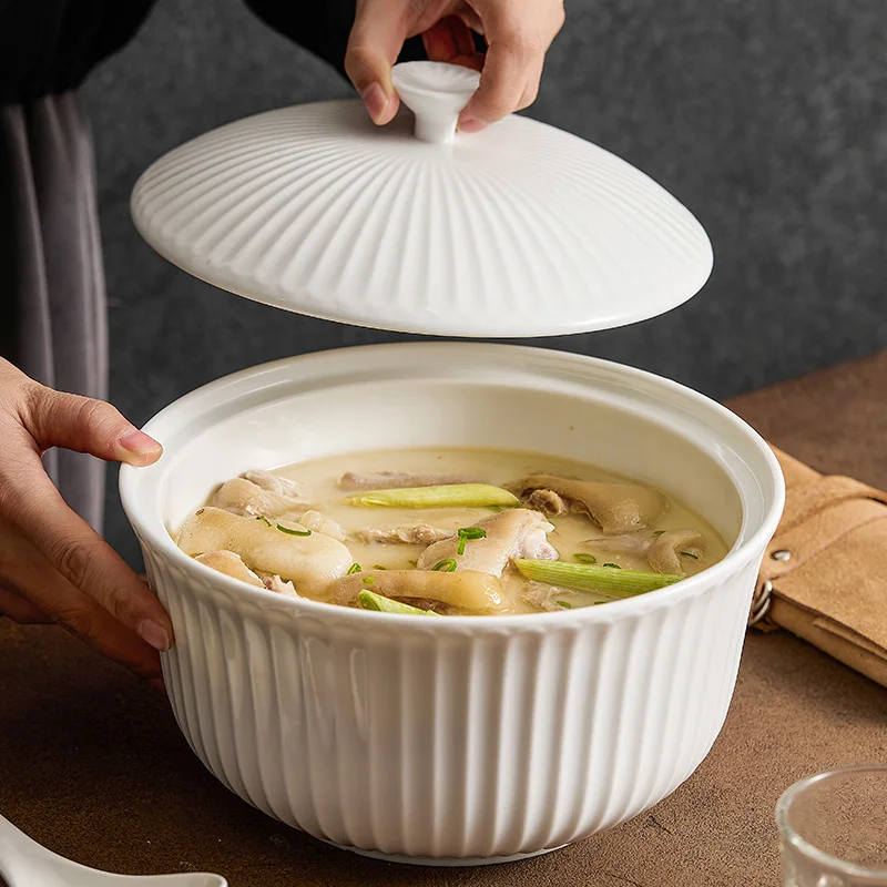 Chinese white longevity flower soup bowl