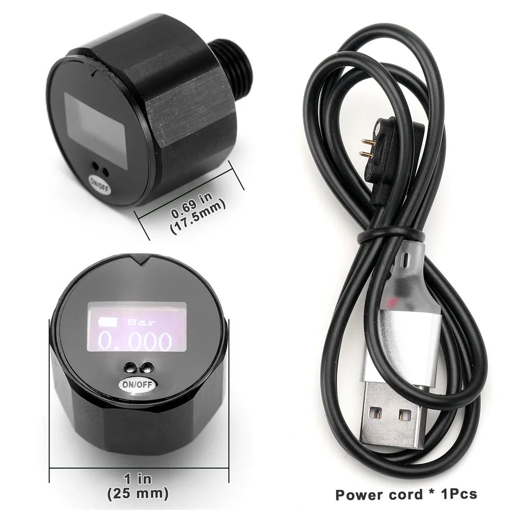 High Precision 25mm 400Bar Digital Pressure Gauge 1' PCP Air Manometer With 1/8'BSP Thread