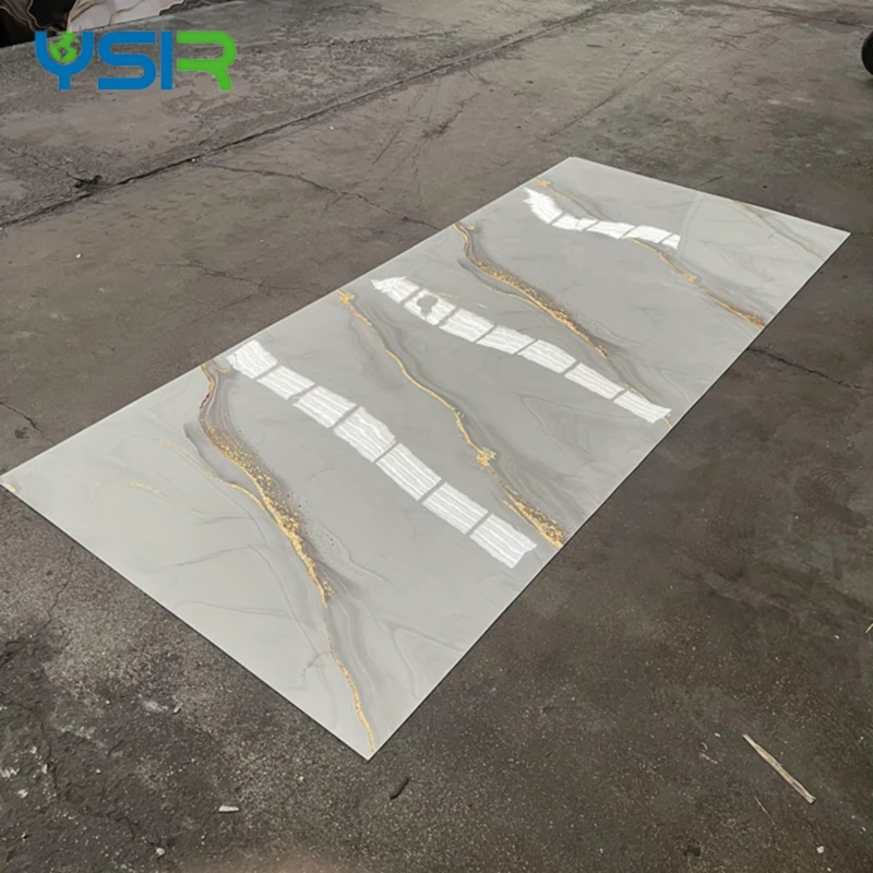 uv marble sheet 2.9 meters long, gilded film  Golden surface pvc marble sheet