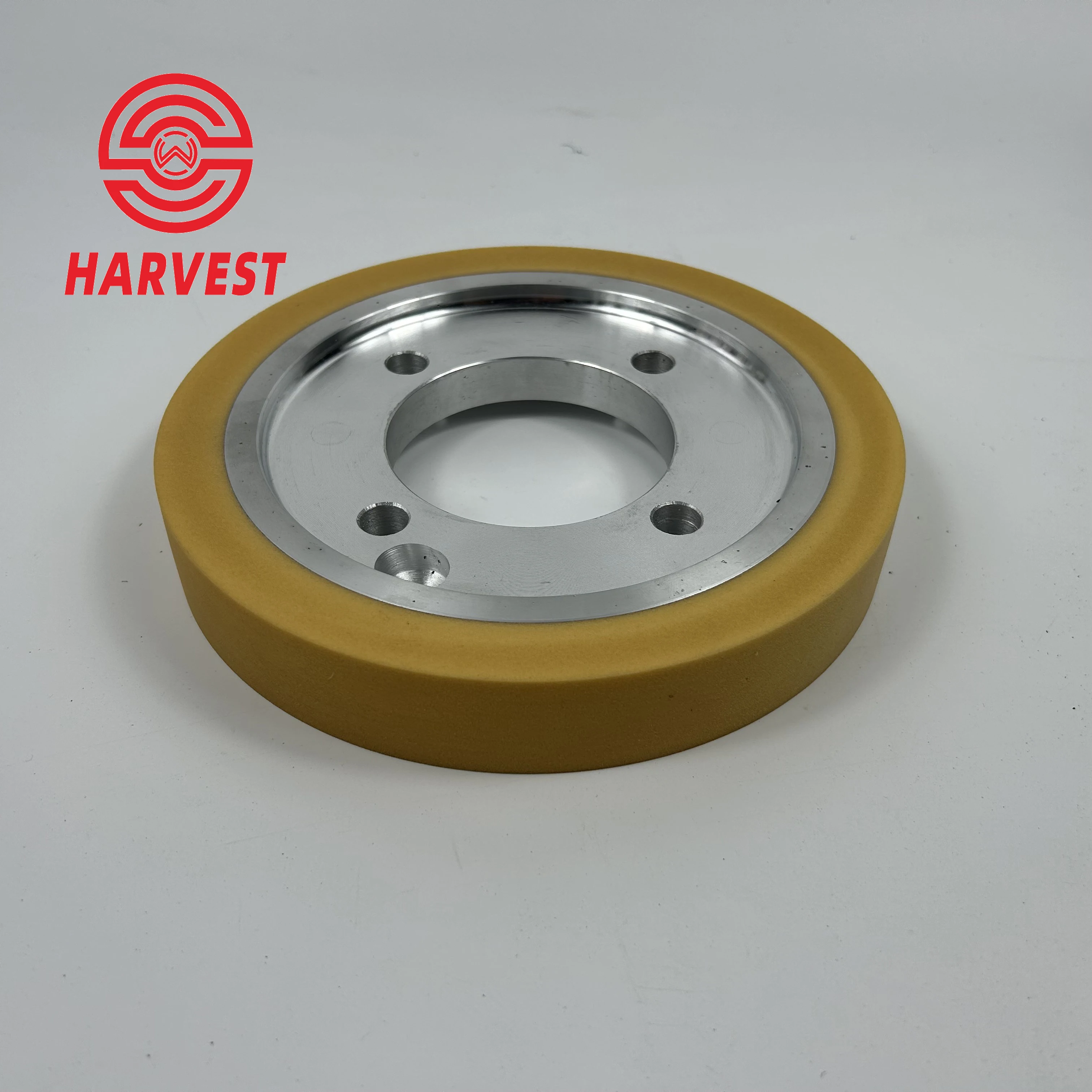 contact wheel grooved tyre on aluminium core use polyurethane materials have quick heat dissipation for grinding belt