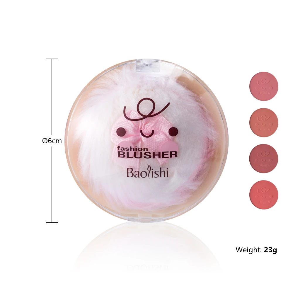 New makeup 4-color custom logo white palette blush with black and white box private label blush list