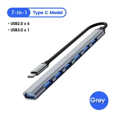 Mini 7 in 1 USB C Hub Adapter 7 Port USB 3.0 Data Transfer Hub USB C Docking Station For Pro Laptop