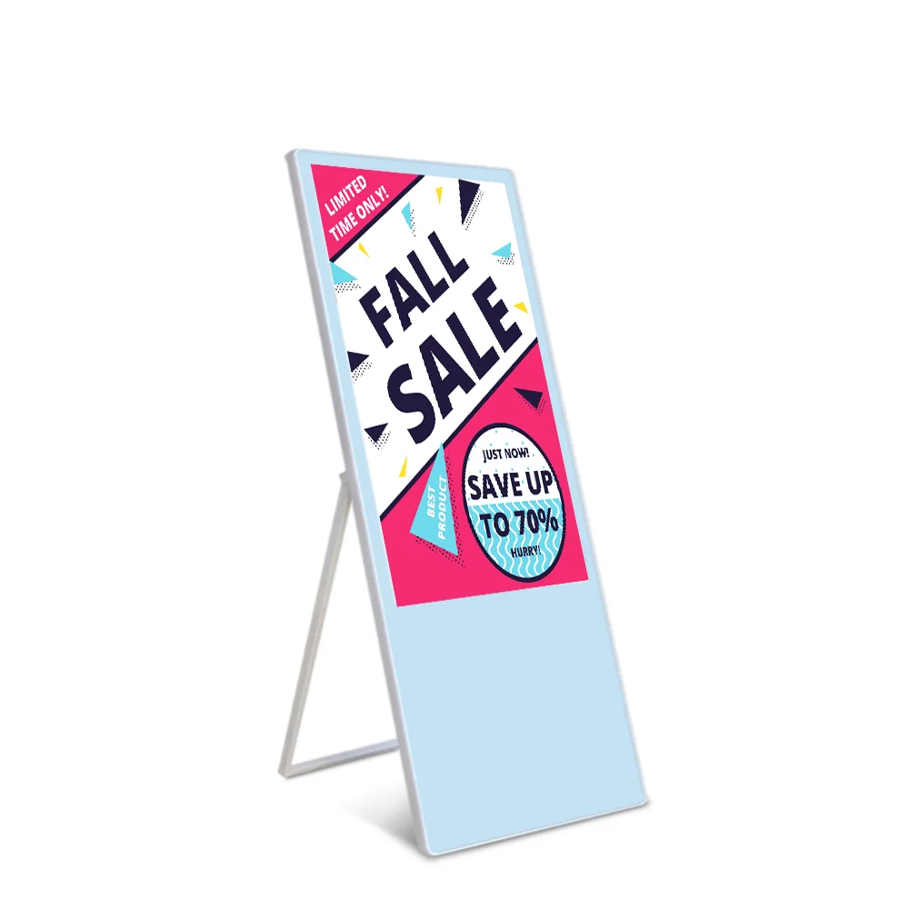 2024 Factory Wholesale Portable WiFi LCD Floor Stand Digital Signage Advertising Display Player Screen Display