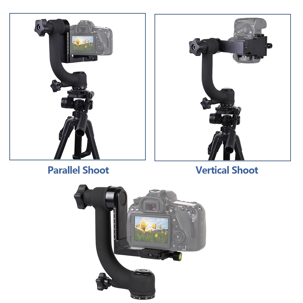 Kaliou High Quality 360 Degree Shot Gimbal Ball Head With Quick-release Plate For Long-focus Lens Digital Camera