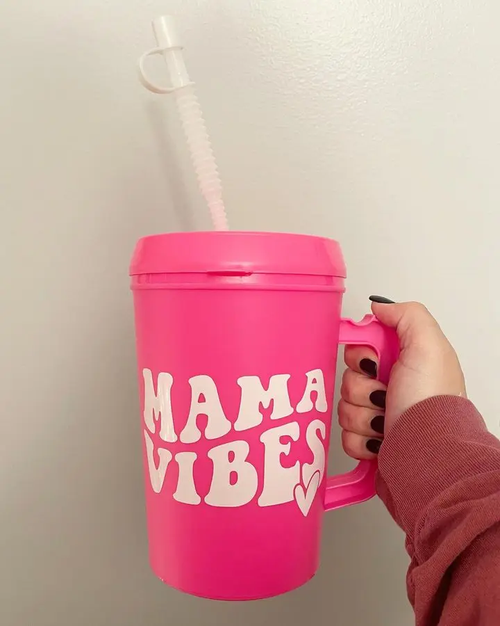 2024 34OZ Double Wall Insulated Plus Straw Black Leopard Cow Mega Mug Trucker Style Mega Mug