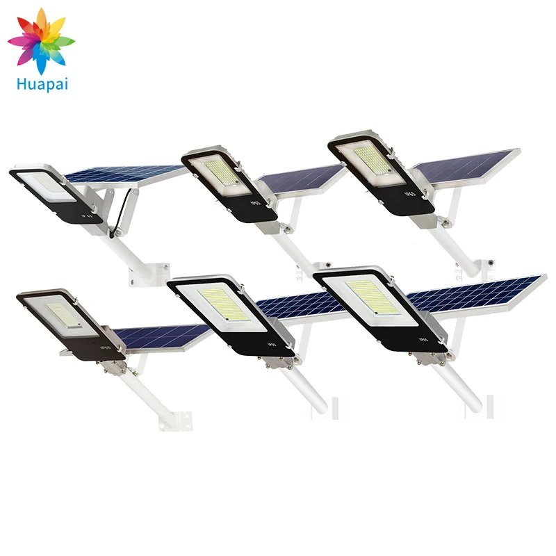 HUAPAI Remote Control Waterproof Road Light 50W 60W 80W 100W 200W 300W Solar Street Lights
