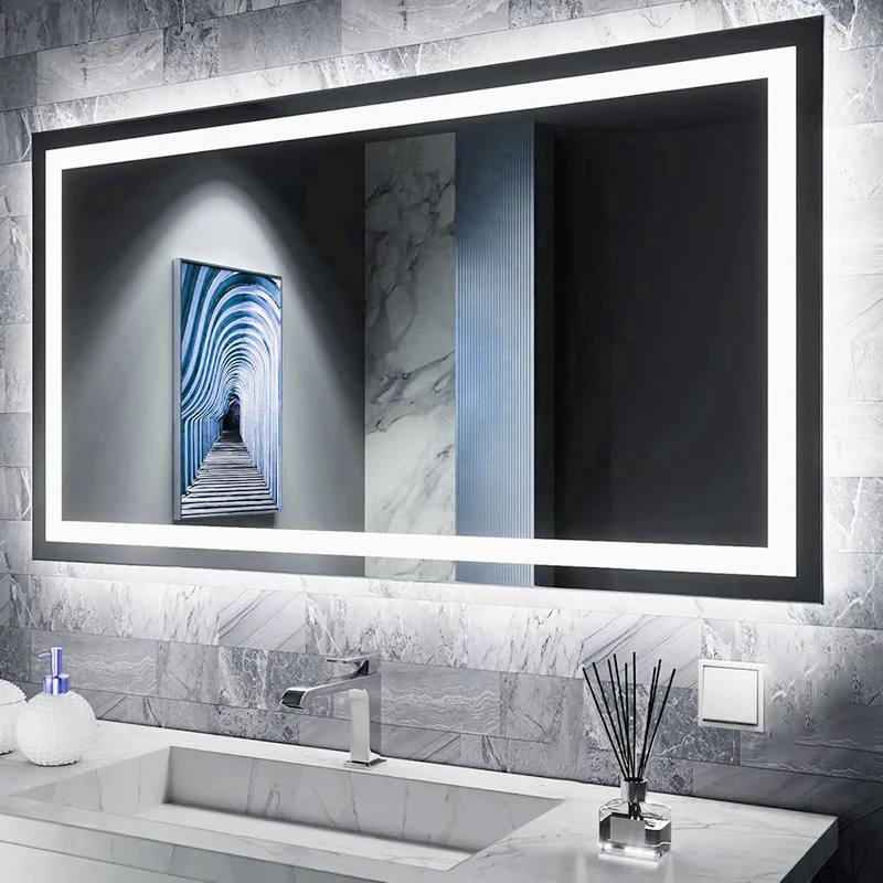 Factory wholesale full UL CE hotel light mirrors touch sensor dimmer CCT 3000K-6000K 48*36/60*36 inch bathroom led wall mirror