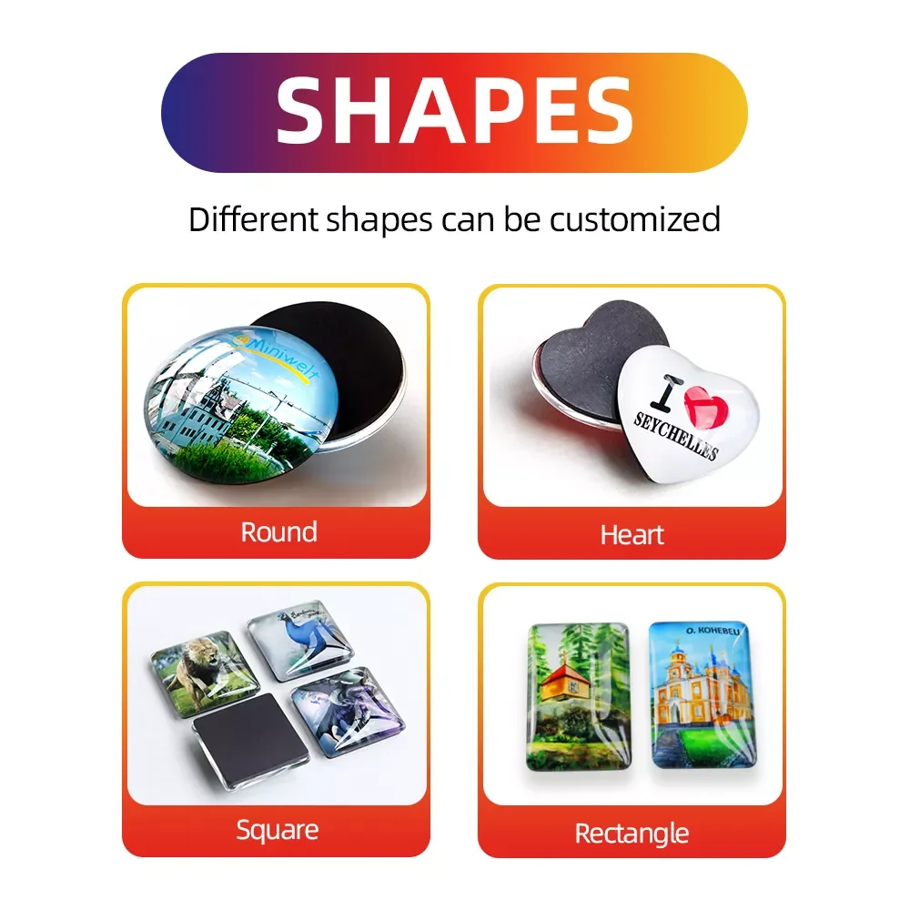 K71 5.2*7.7CM glass fridge customized creative personalized tourist souvenir Acrylic magnet