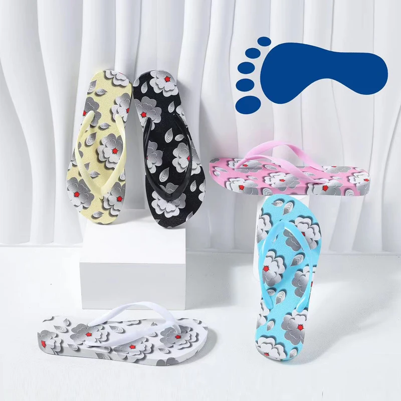 Female Summer Slippers Casual Flat Beach Shoes with PE Insole Cheap Flip Flop for Ladies