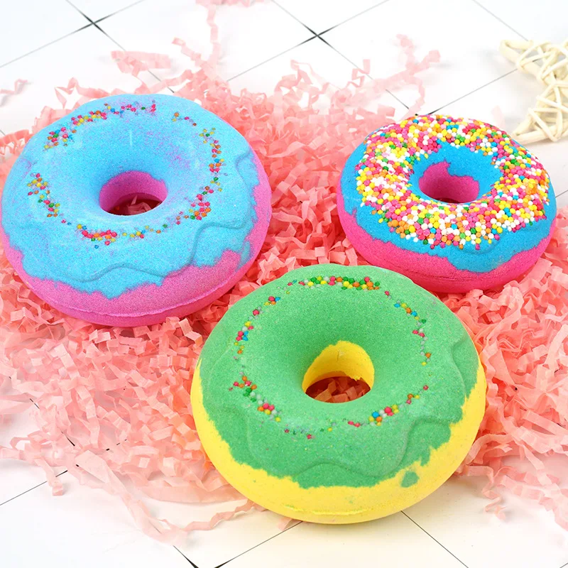 Custom Private Label Natural Bubble Ball Organic Vegan Colorful Mini Candy Donuts Bath Bomb