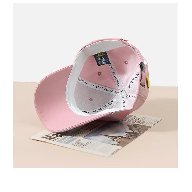 Guangzhou OEM Embroidery Logo Pink Red Ladies Hat