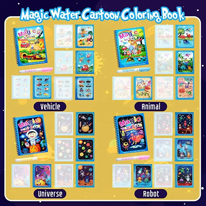 Reusable Painting Book Water Drawing Book Reusable Painting Book for Kid Educational Gift Toys
