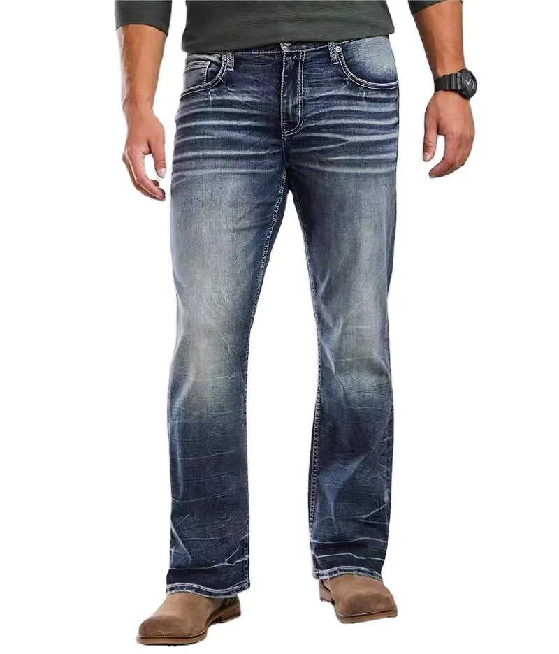 Boot Cut new fashion jeans custom men jeans pants machine wash skinny jeans