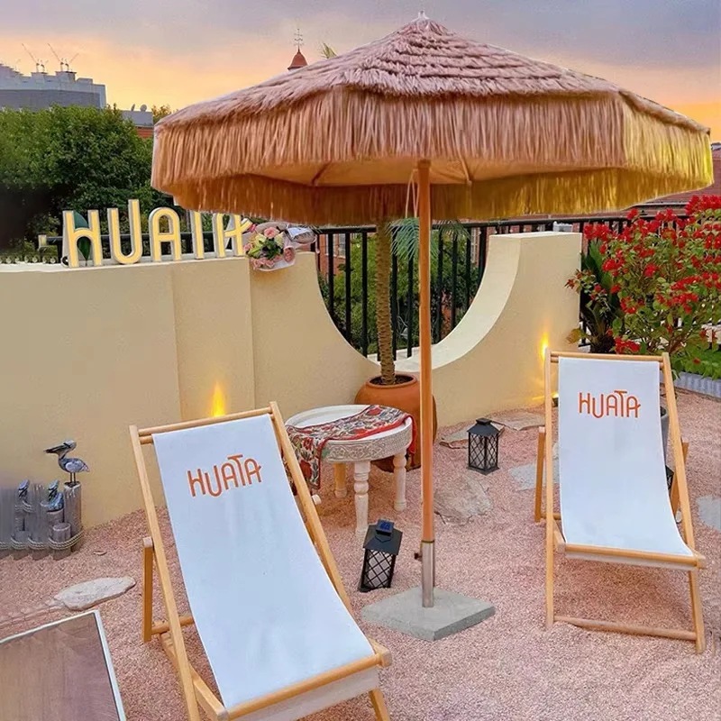 Factory Wholesale Beach Swimming Outdoor Pool Thatched Umbrella Patio Custom Sun Umbrellas for Garden Hotel