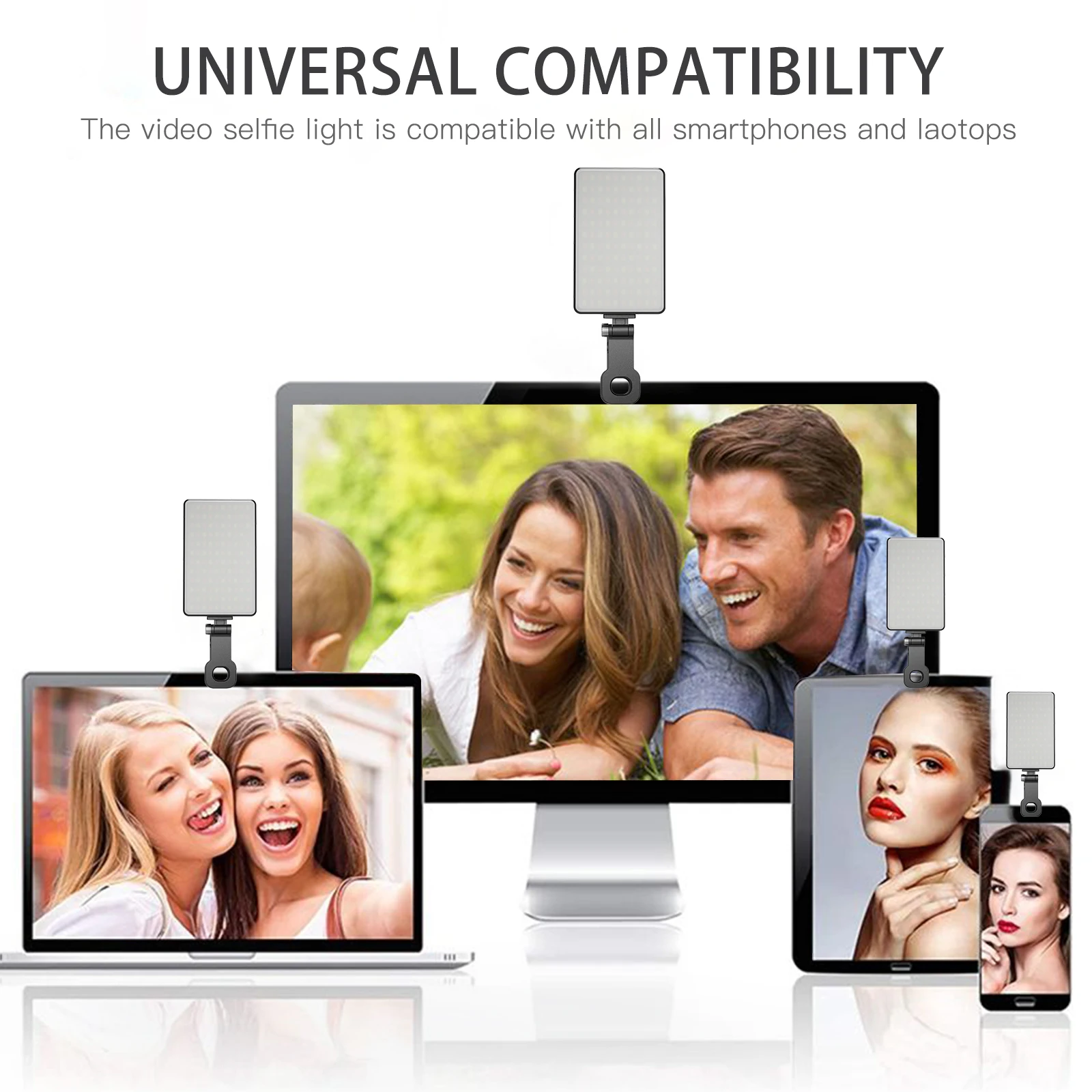12w Rechargeable Smartphone Cute Phone Clip Led Fill Light Portable Live Streaming Makeup Webcam Lighting Zoom Call Clip Light