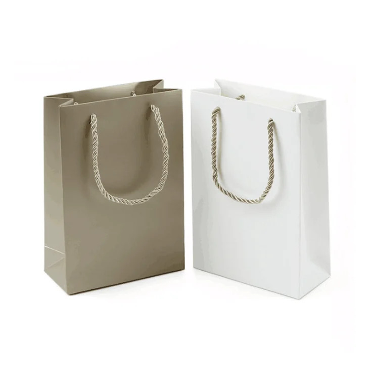 Retail logo printed customized clothing small gift plain color paper gift bag