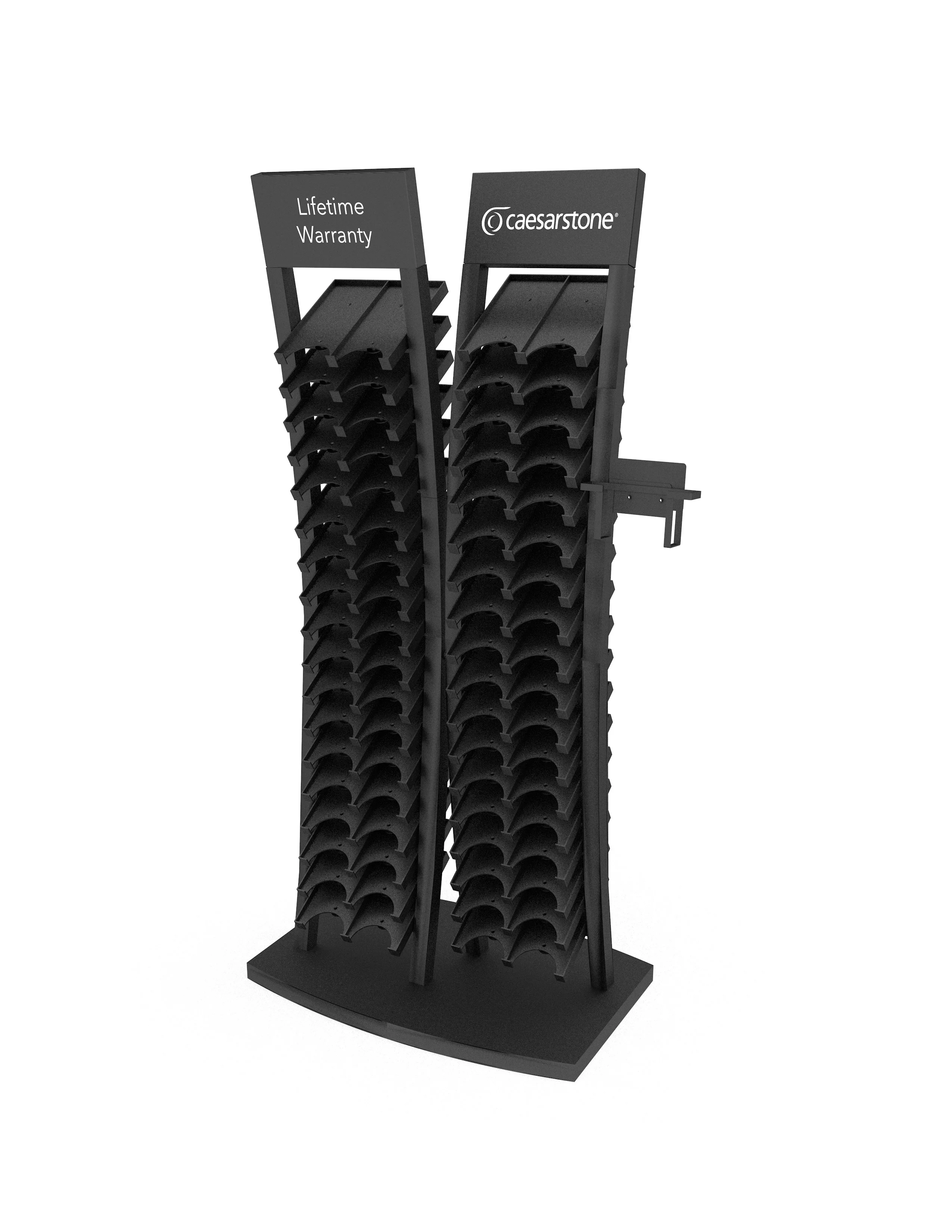 Stone tile display rack metal sliding tile quartz stone display rack metal ceramic stand rack for showroom