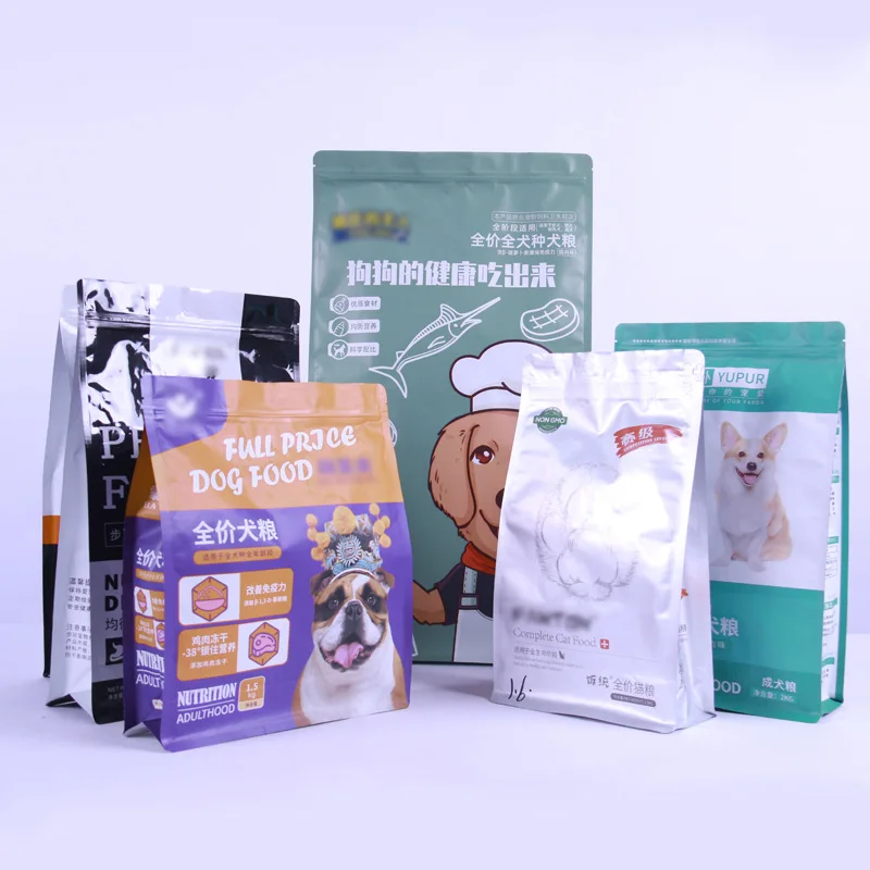 Custom advanced printing process Reusable Pet Dog Food Packaging Bag With Zipper