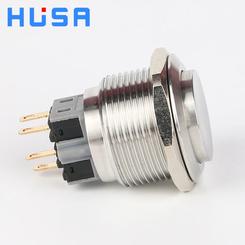 28mm Waterproof Metal Latching Push Button Switch 1NO1NC Sslf-locking Stainless Steel On Off Button Switches For Machine Control