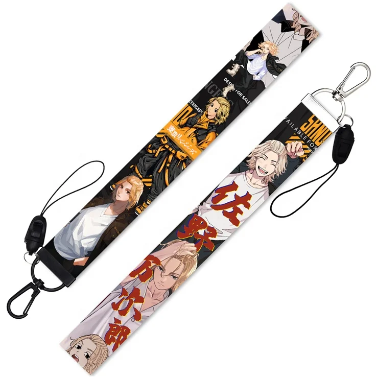 Verified Manufacturer Wholesale Polyester Material Lanyard Anime Tokyo Revengers Keychain Customs Figure Jacket