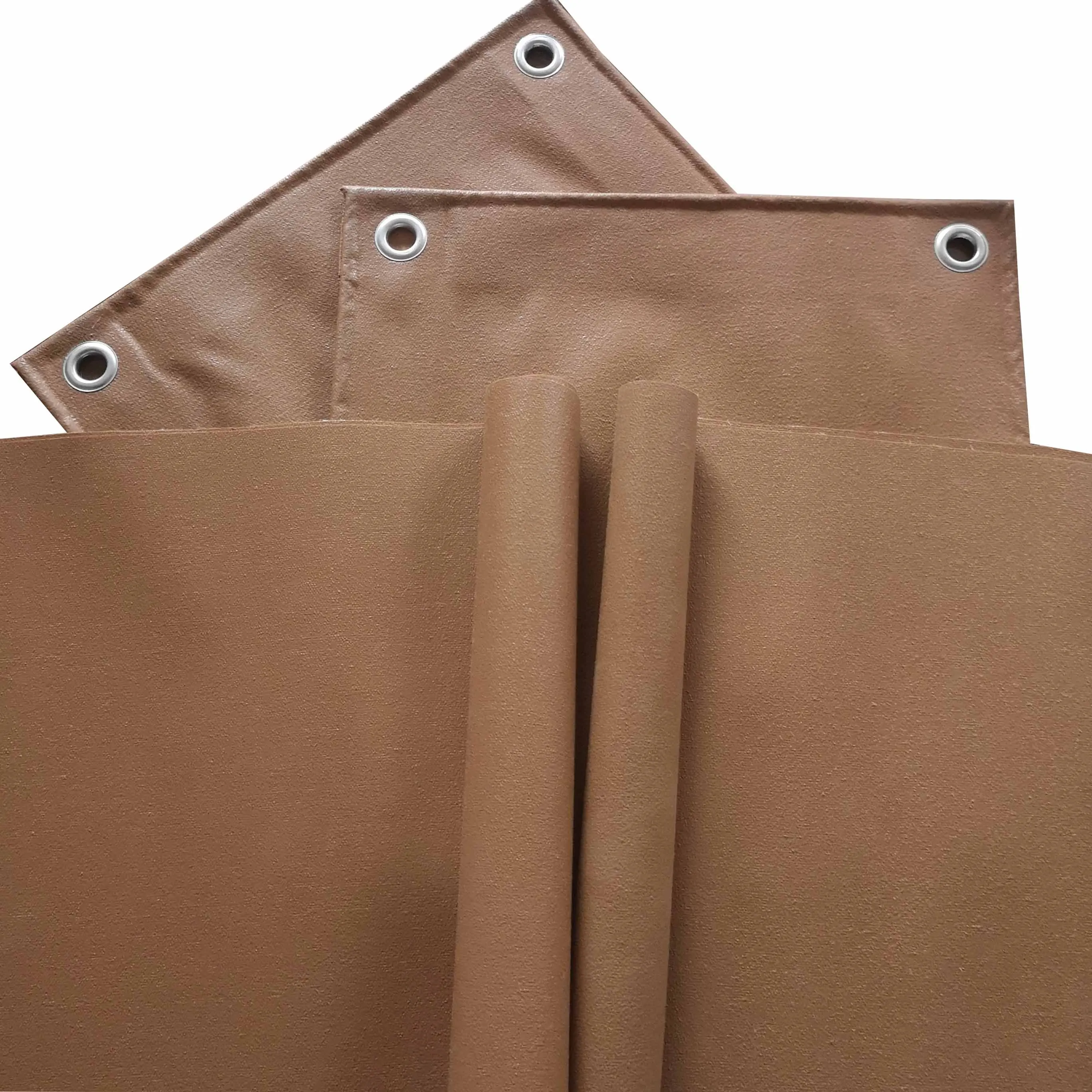 PVC coated canvas Brown waterproof pitted surface pvc coated tarpaulin
