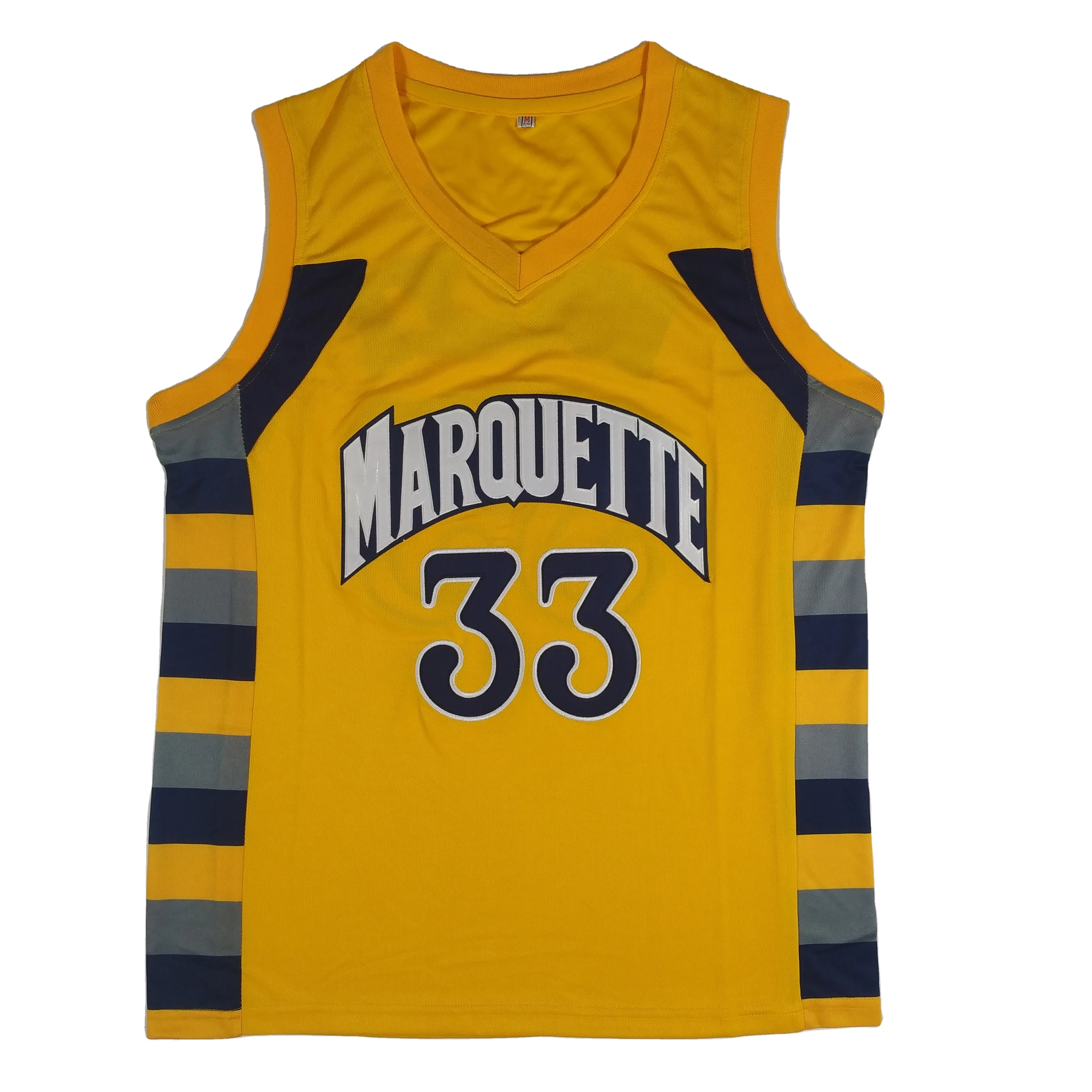 
Jimmy Butler No. 33 yellow college basketball jersey polyester quick-drying high quality embroidered jersey 