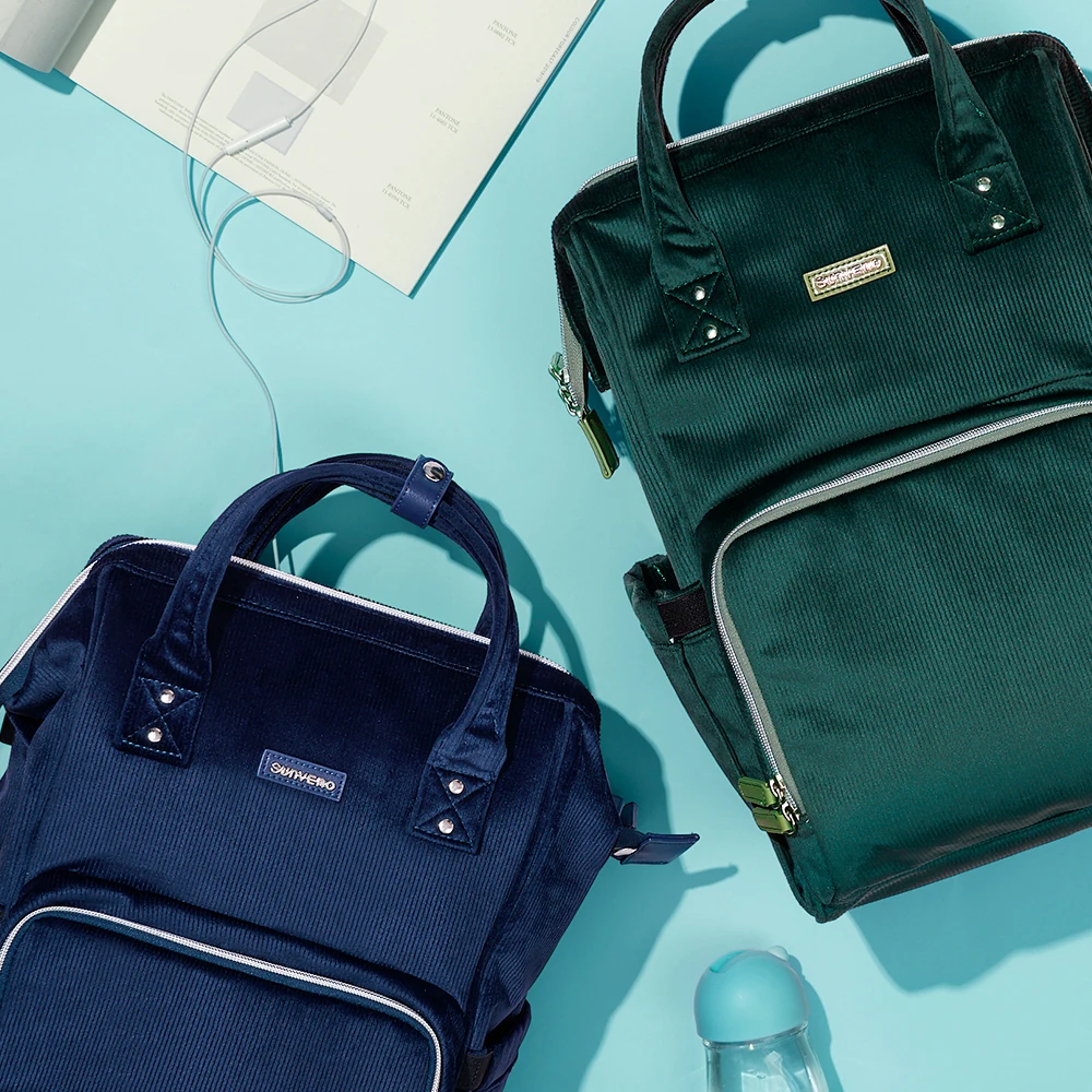 Sunveno Diaper Bag Backpack Fashion Baby Nappy Bag Travel Backpack Stroller Organizer Baby Care Bag for Mom Activity Gear