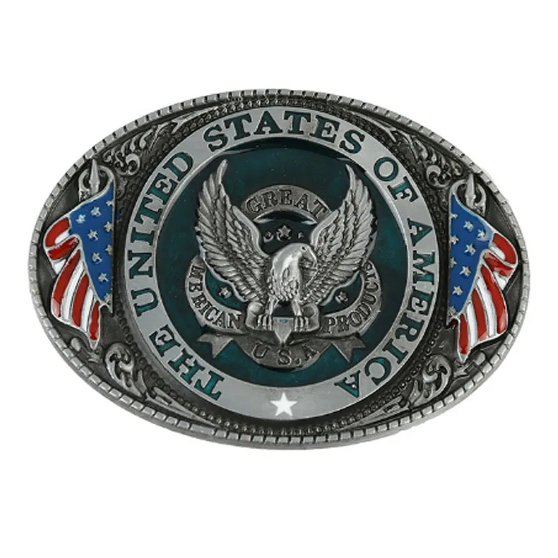The Patriotic Eagle  United State of American Flag Belt Buckle