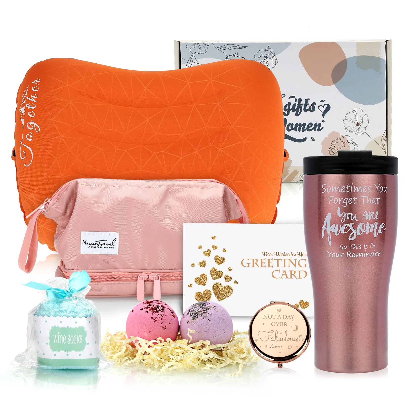 Creative Thermos Set - Birthday Gifts Box for Women Friends - Unique Thank You Gift Basket for Her - Inspirational Care Package
