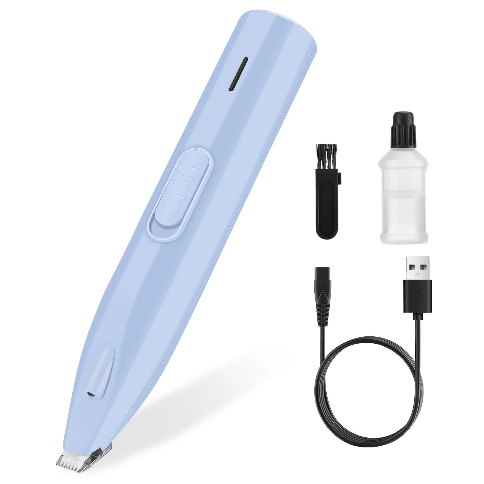 Low Noise USB Rechargeable Pet Grooming Tool Cat Dog Foot Hair Trimmer Electric Pet Hair Clippers with Led Light