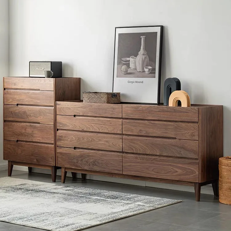 Vintage Modern Wooden Living Room Dining Room Furniture Storage Cabinet Side Board Cabinet Metal Leg With Drawers