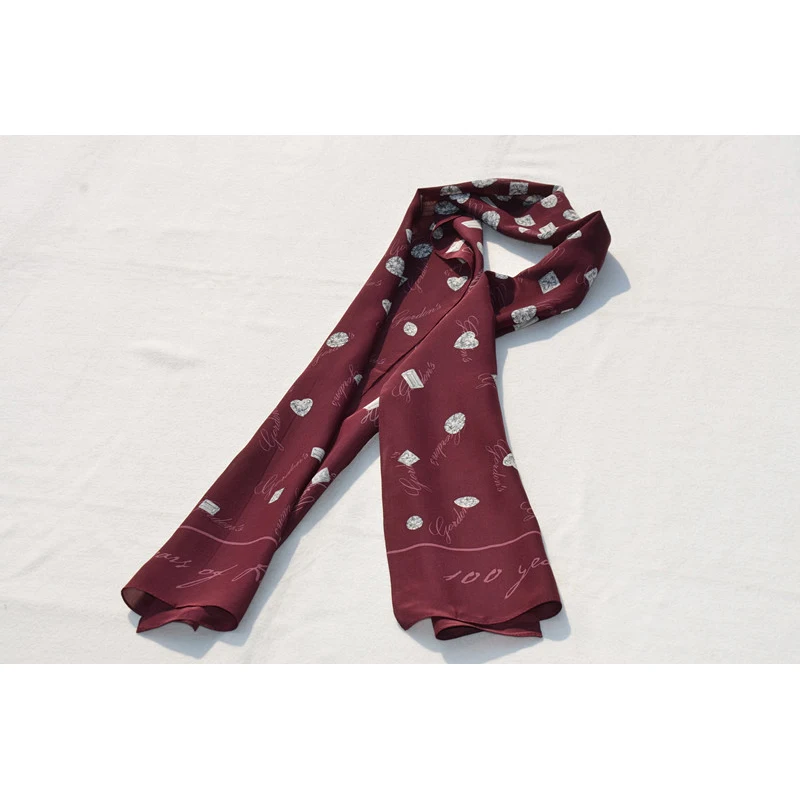 Длинный шелковый шарф для женщин с принтом
