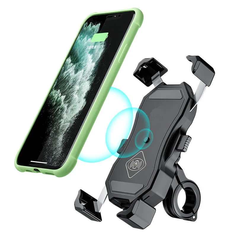 Hot selling Aluminium Alloy Motorbike Wireless Charger 15W Qi Motorcycle Bike Handlebar Mount Phone Holder