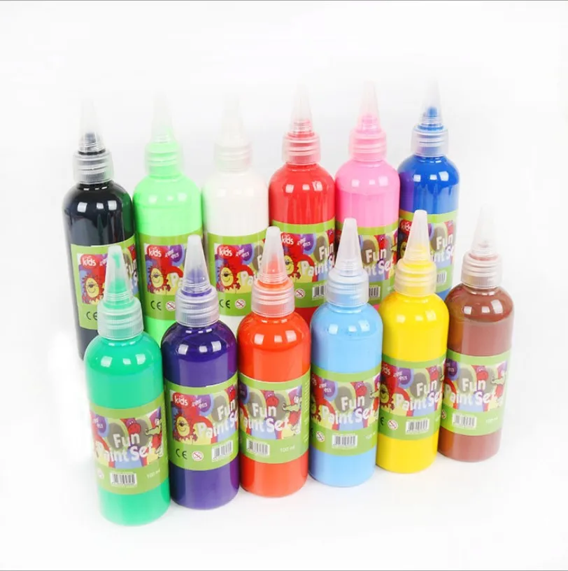 Fun Paint Set 12 colors 100ml water color paint kindergarten children DIY graffiti painting washed paint finger painting