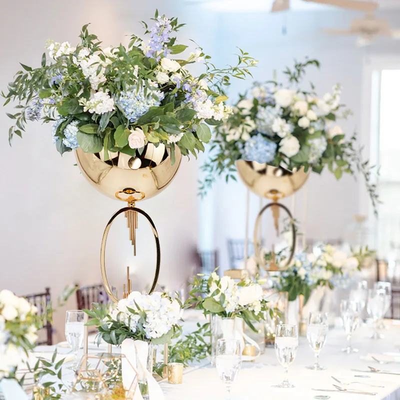 Wedding Party Table Decoration High Quality Creative Desktop Modern Art Metal Road Lead Flower Stand